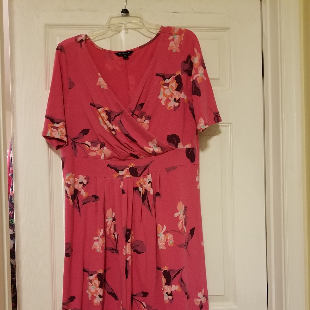 Lands End pink floral dress